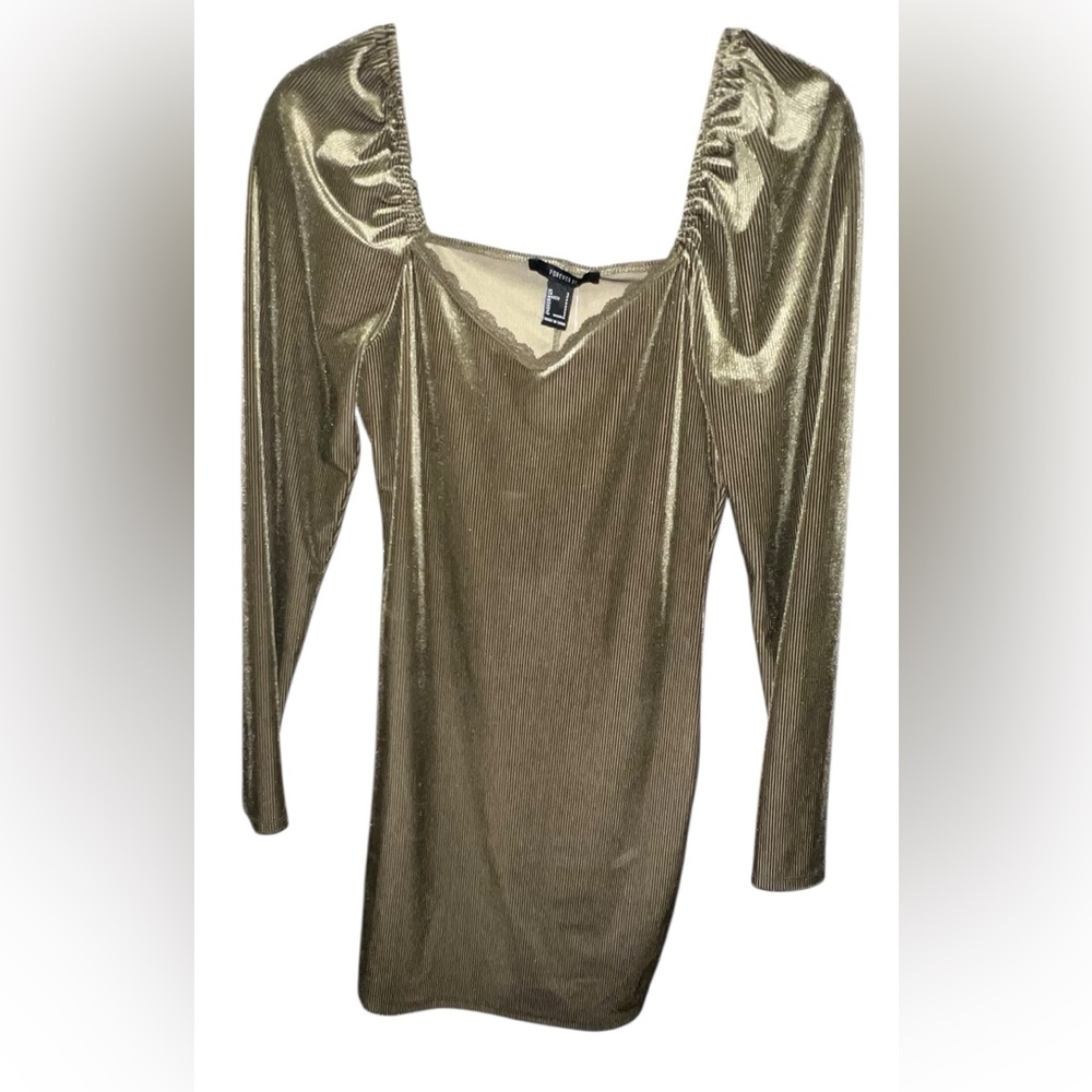 Forever 21 Women's Olive Green Long Sleeve Knit Party Club Dress in size S NWT